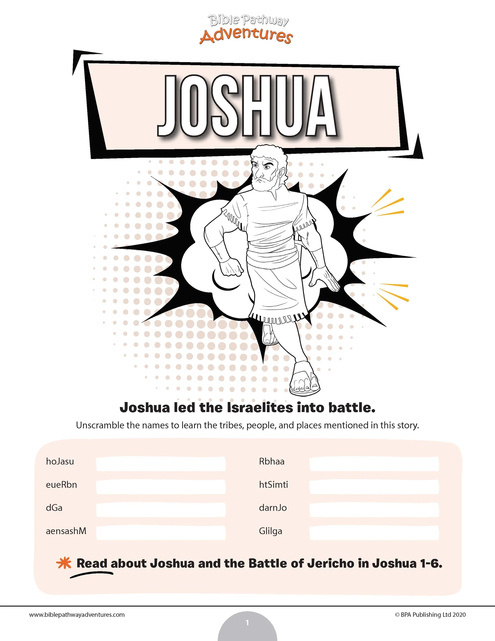 Printable Joshua Worksheets