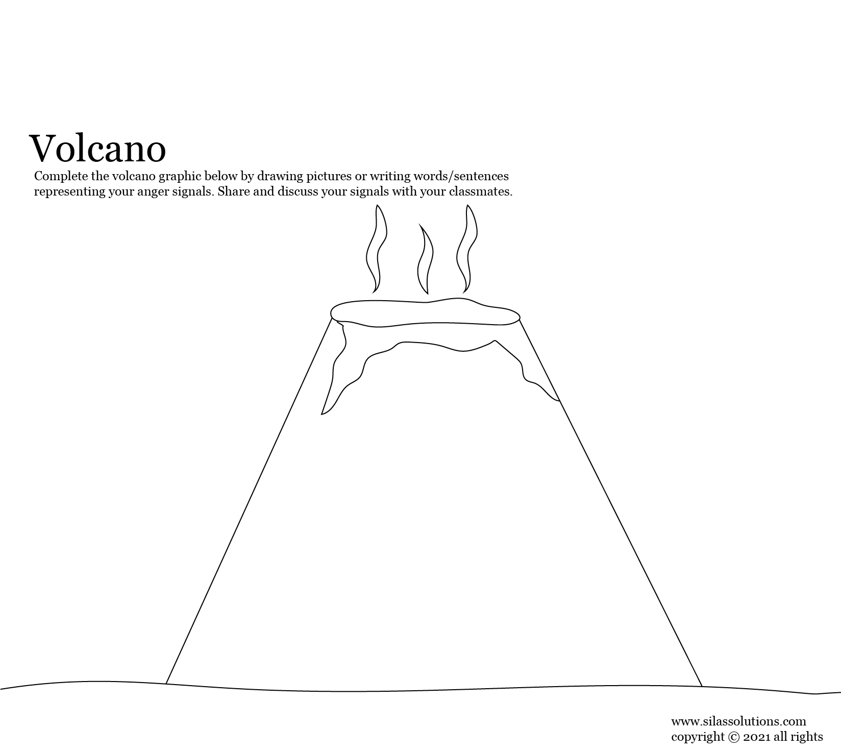 Printable Anger Volcano Worksheet Printable Anger Volcano Worksheet