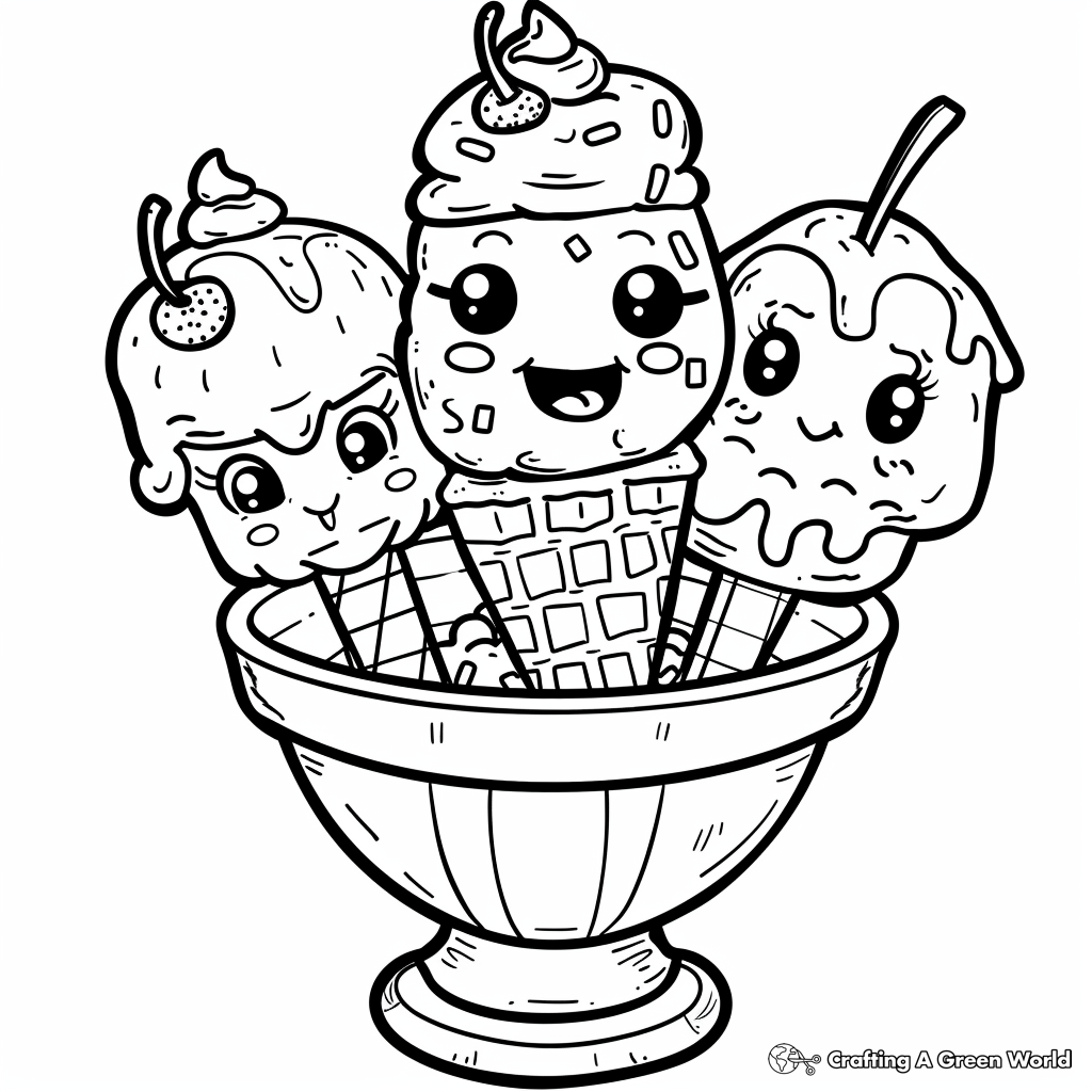 Kawaii Ice Cream Coloring Pages Free Printable Kawaii Ice Cream Coloring Pages Free Printable