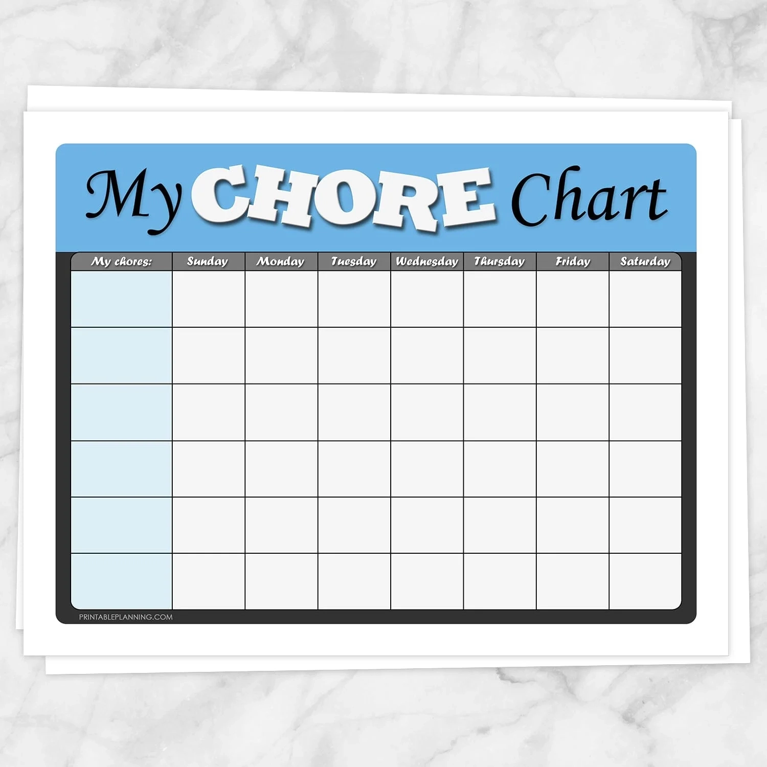 Printable Chore Chart For Tweens