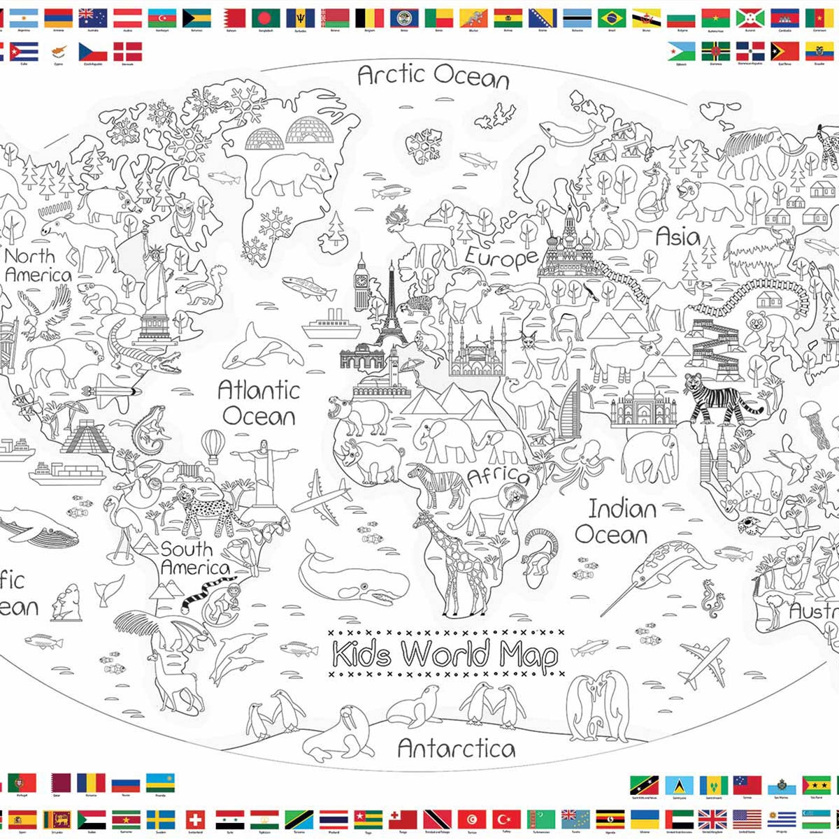 Kids World Map 35x52