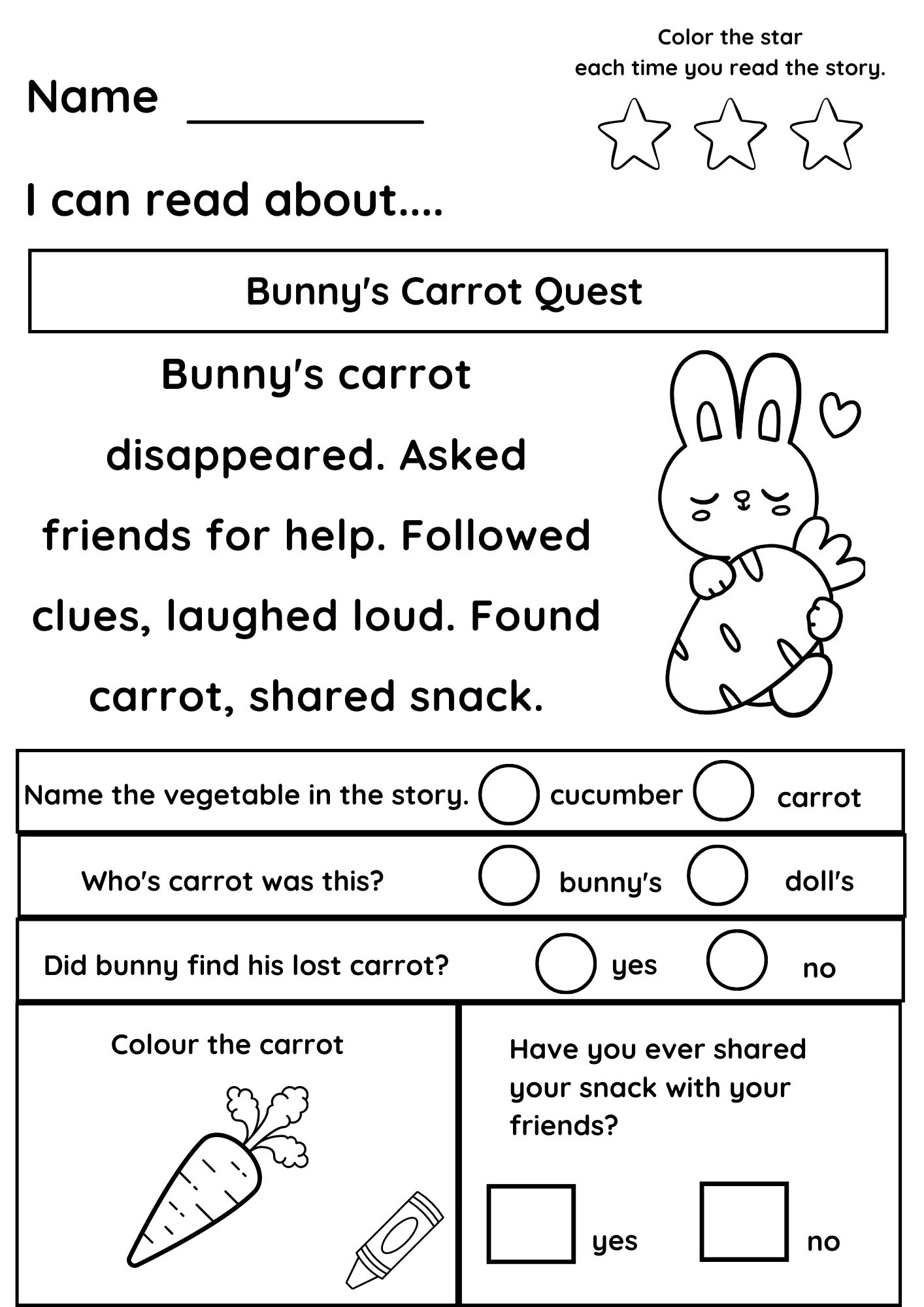 Free Printable Learning To Read Worksheets