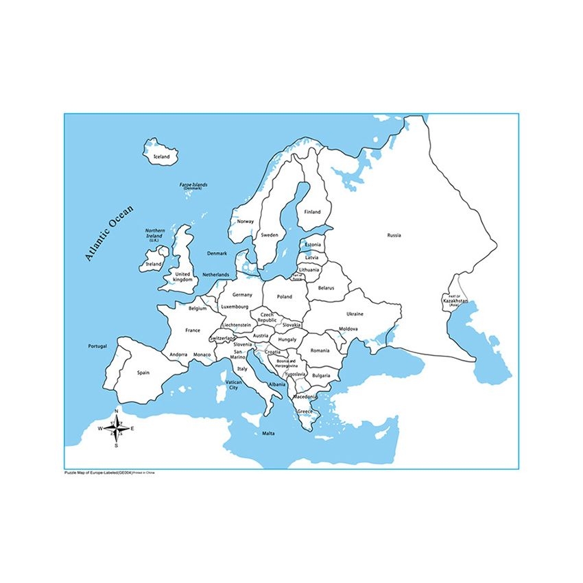 Labeled Europe Control Map PP Plastic Labeled Europe Control Map PP Plastic