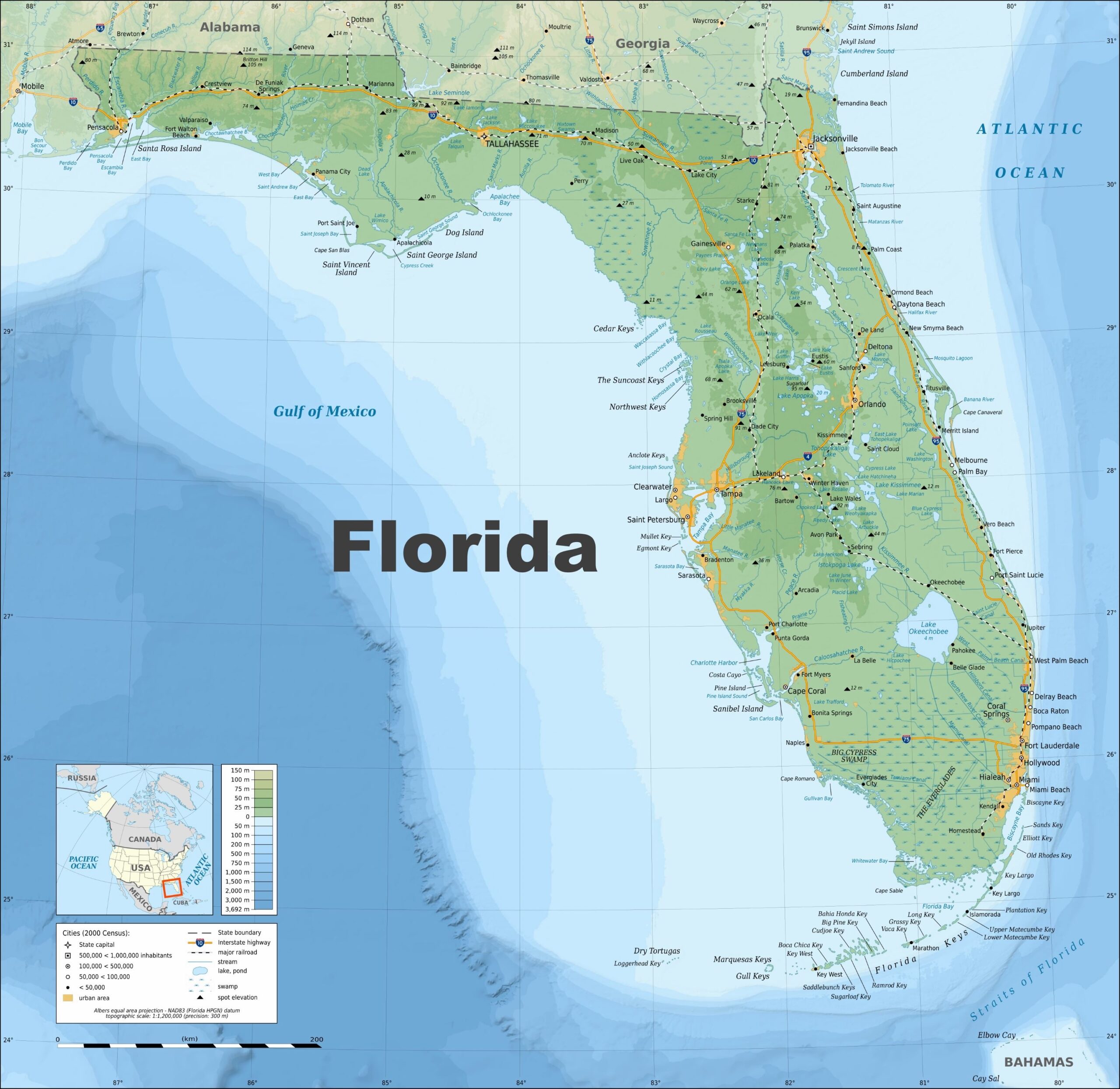 Free Printable Map Of Florida Free Printable Map Of Florida