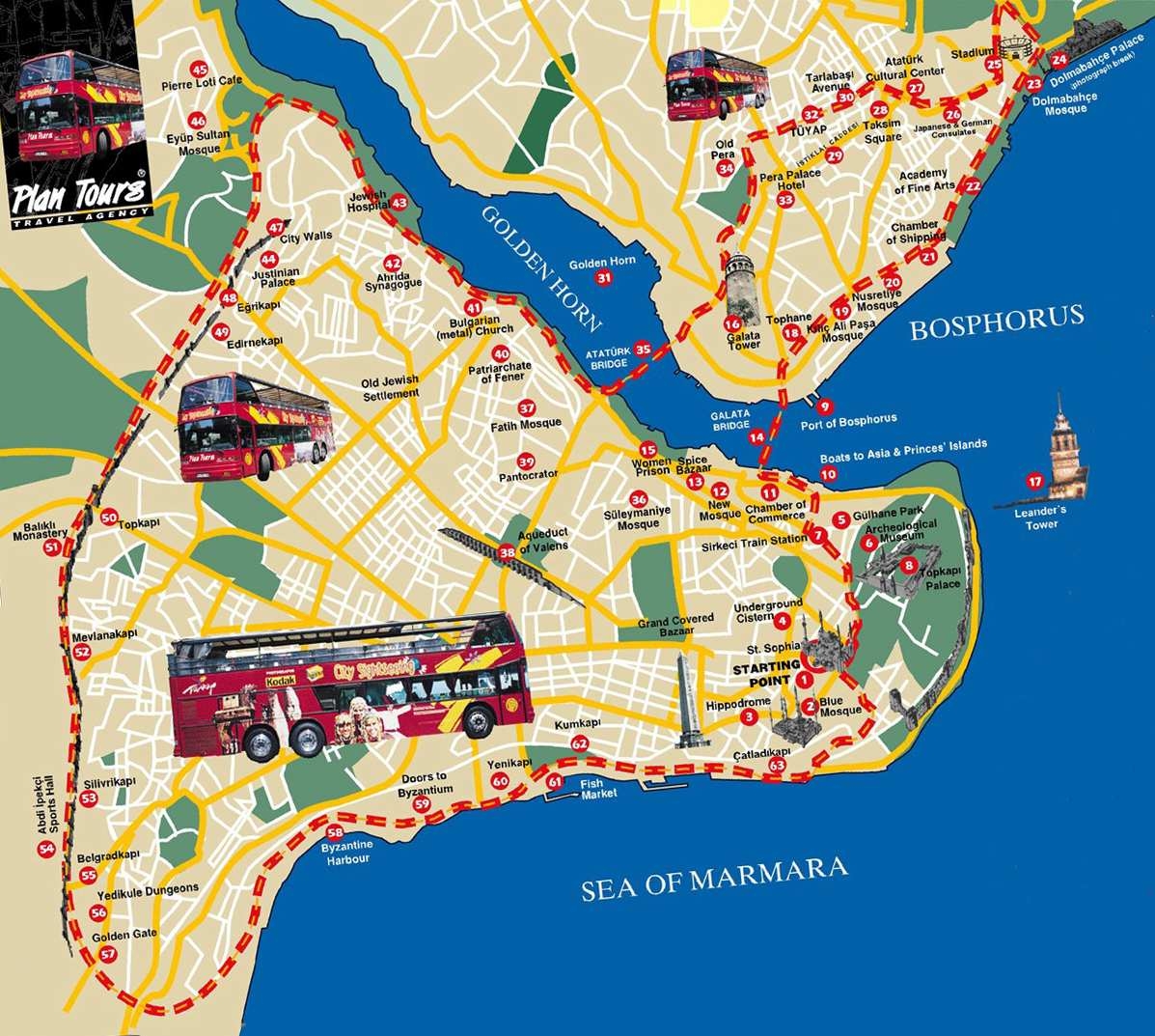 Istanbul Tourist Map Printable