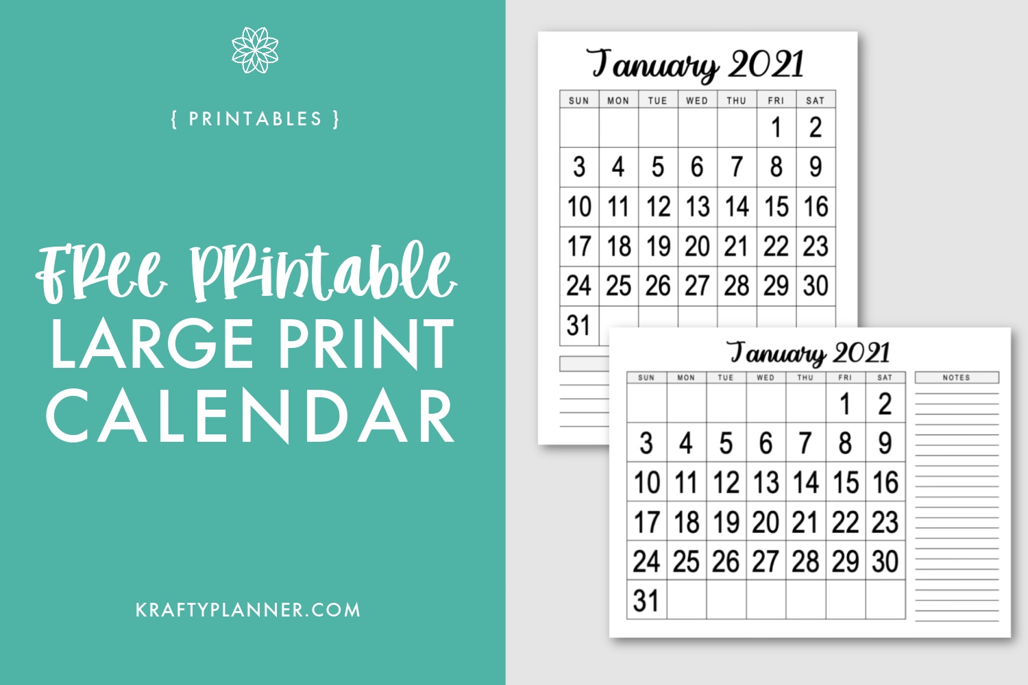Large Printable Calendar