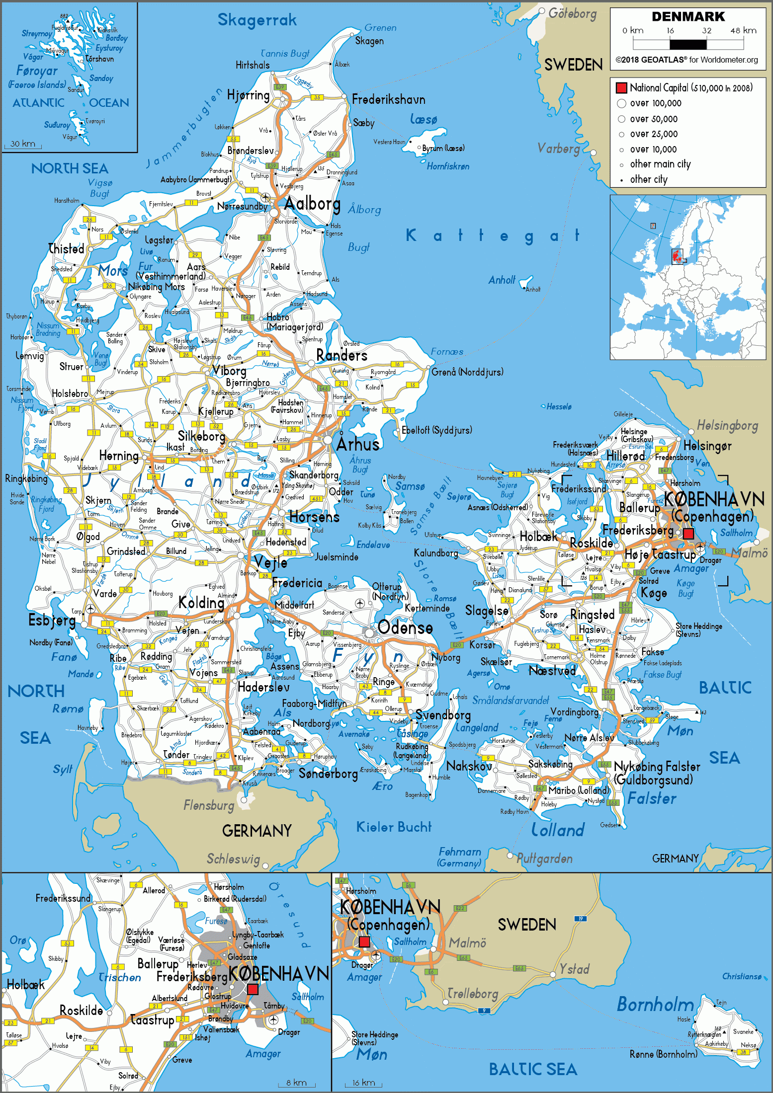 Printable Map Of Denmark