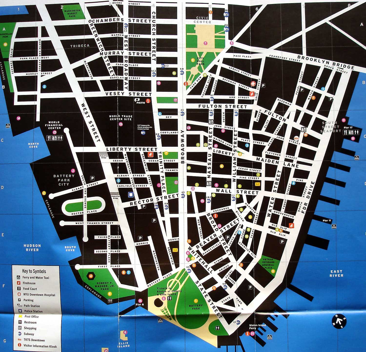 Large Tourist Map Of Lower Manhattan New York USA United States Of America North America Mapsland Maps Of The World Large Tourist Map Of Lower Manhattan New York USA United States Of America North America Mapsland Maps Of The World