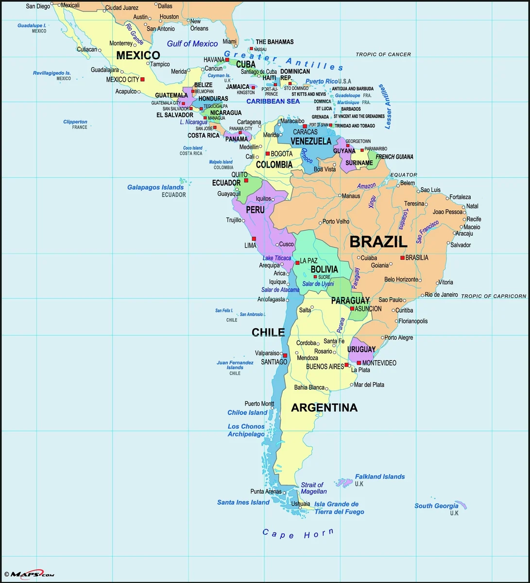 Latin America Map MAD MAPS