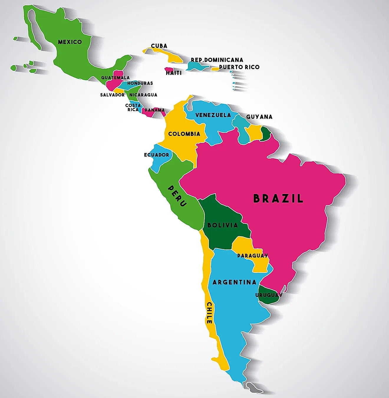 Printable Map Of Latin American Countries