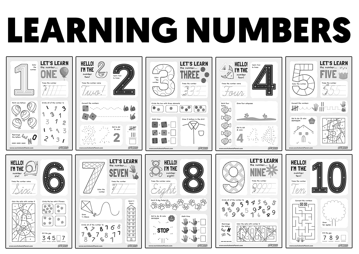 Learning Numbers Worksheets For Kindergarten Worksheets Library