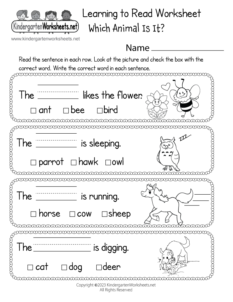 Learning To Read Worksheet Free Printable Digital U0026 PDF