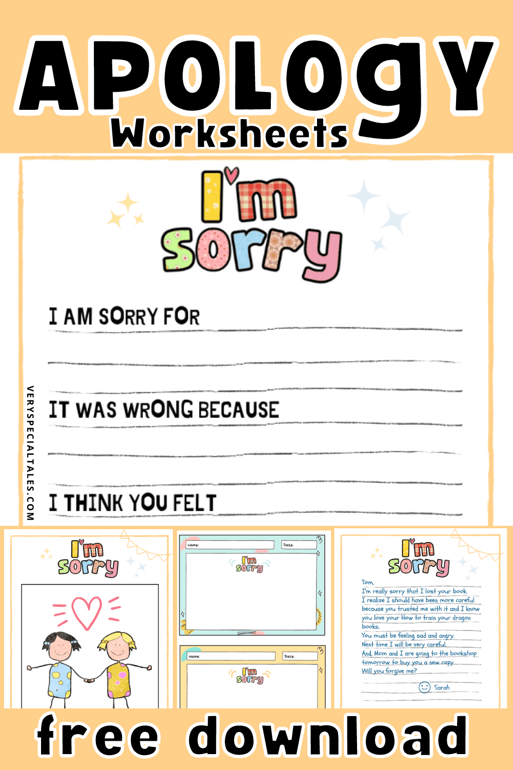 Learning To Say Sorry Apology Activities And Worksheets Printable PDF Very Special Tales Learning To Say Sorry Apology Activities And Worksheets Printable PDF Very Special Tales