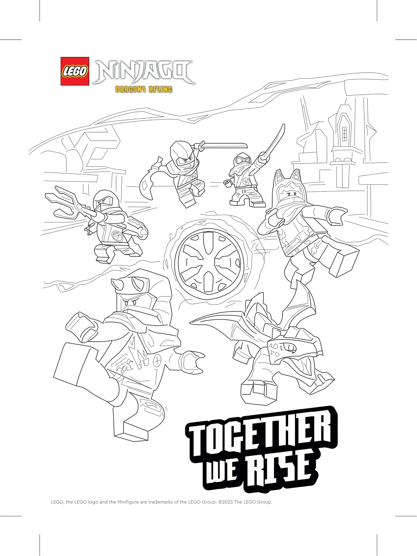 LEGO Ninjago Dragon s Rising Colouring In Sheet Kidstuff