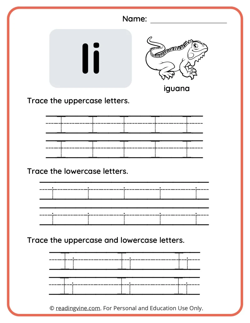 Letter I Worksheets For Preschool Free Printable