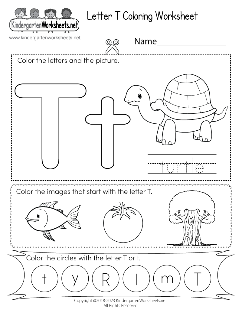 Letter T Printable Worksheets