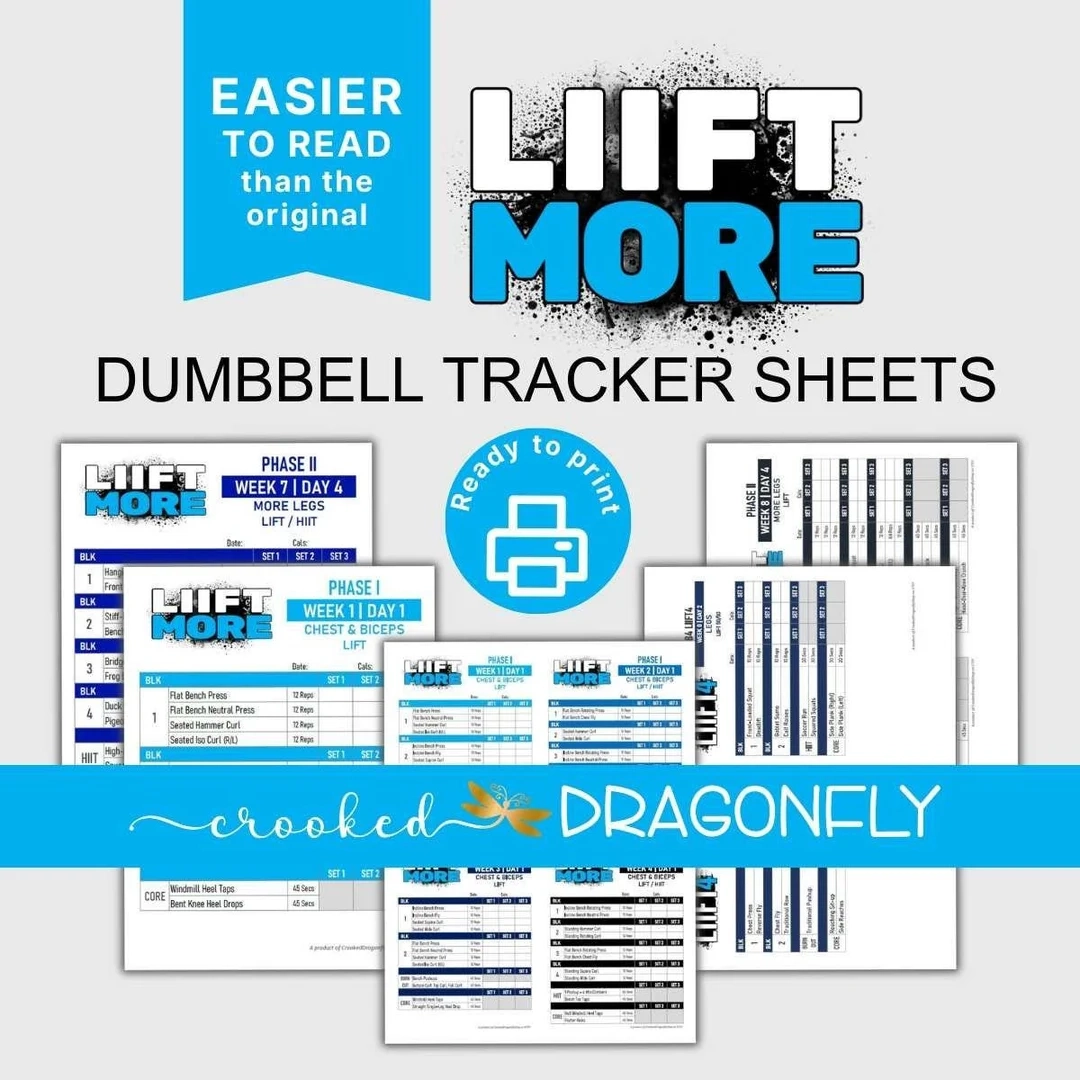 LIIFT More Dumbbell Tracker Sheets Easy To Track Beachbody Bodi Digital Download Etsy