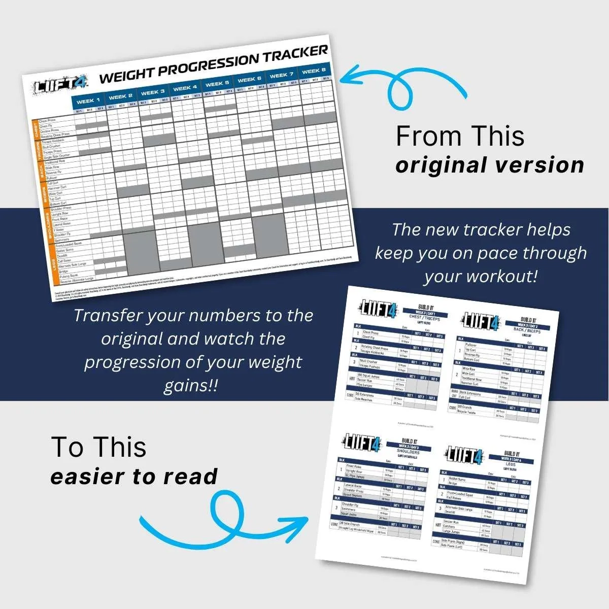 LIIFT4 Dumbbell Tracker Sheets Easy To Track Beachbody Bodi Digital Download Etsy