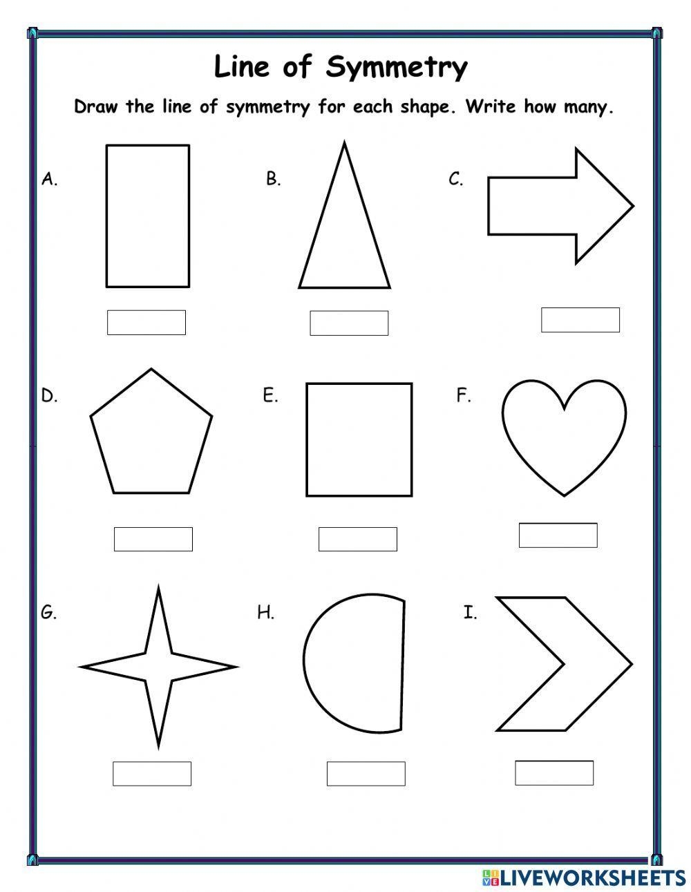 Line Of Symmetry Live Worksheets Worksheets Library