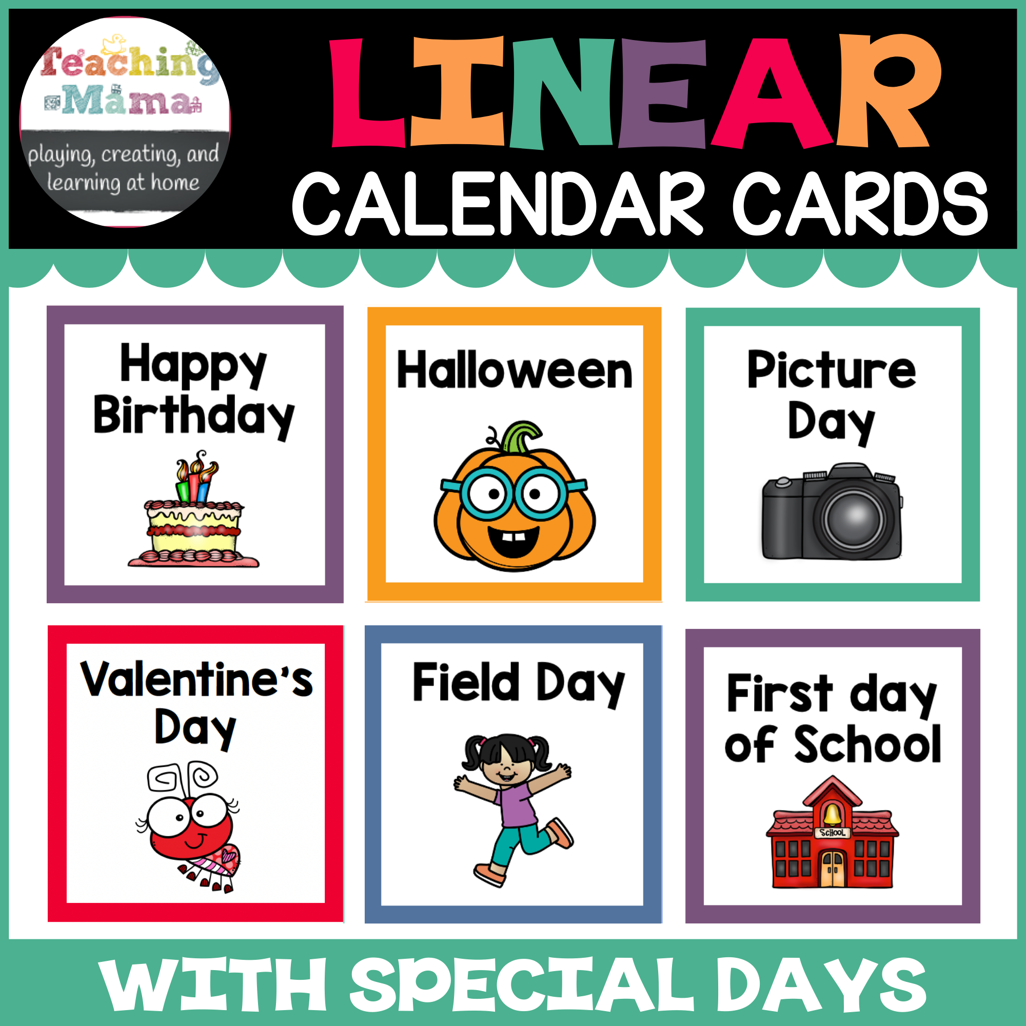 Linear Calendars For Preschool Teaching Mama
