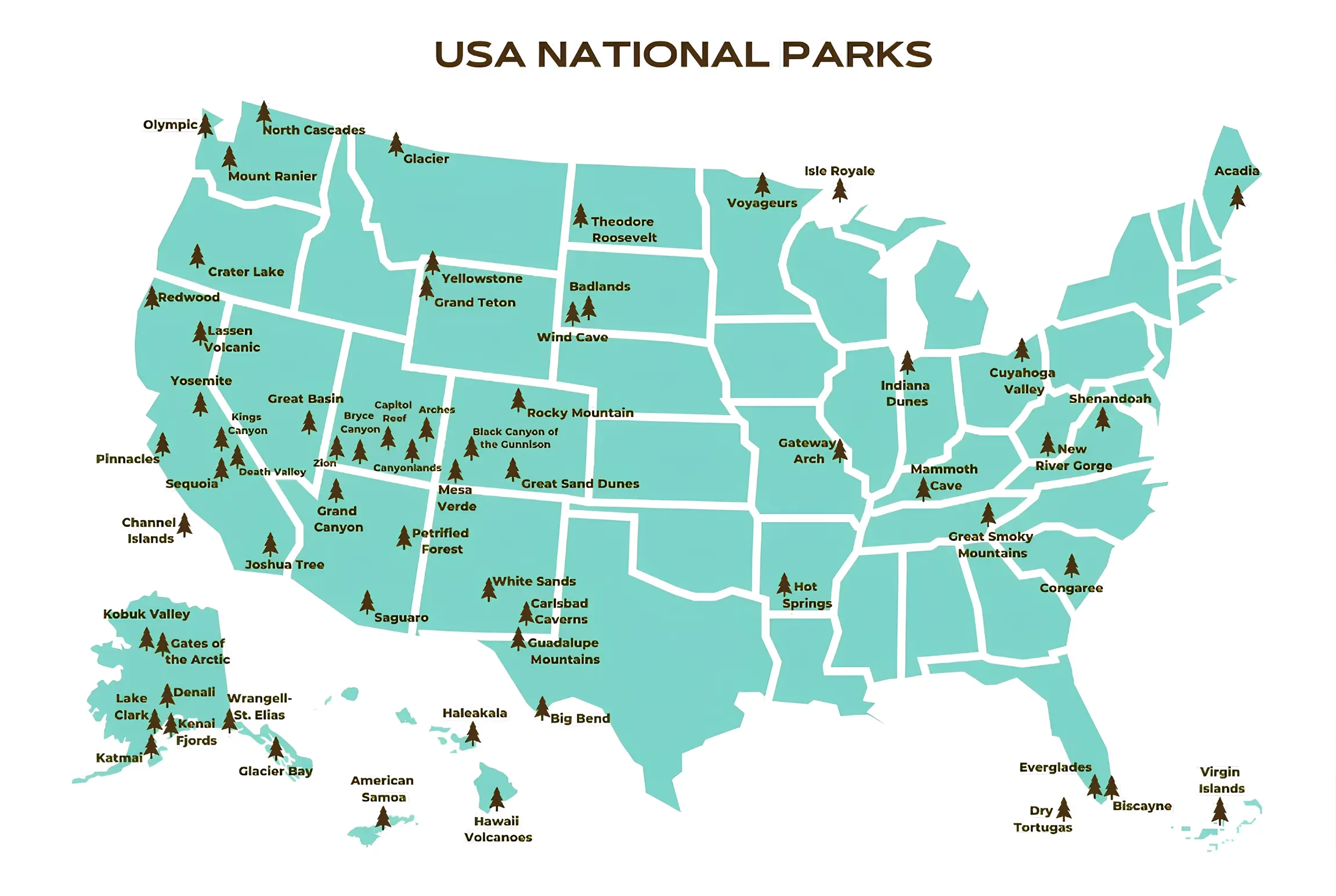 List Of National Parks In The United States 2025 And Map