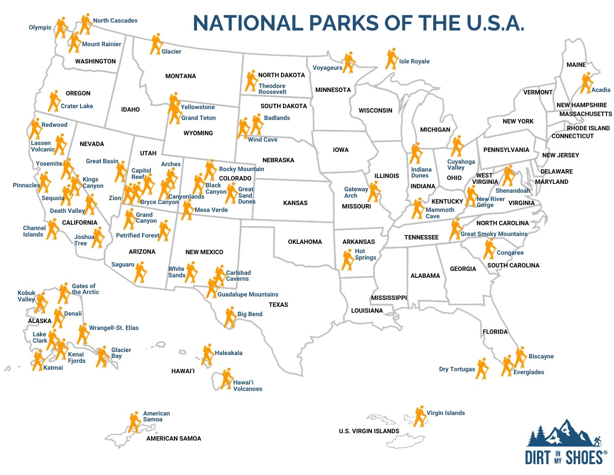 Printable Us National Parks Map