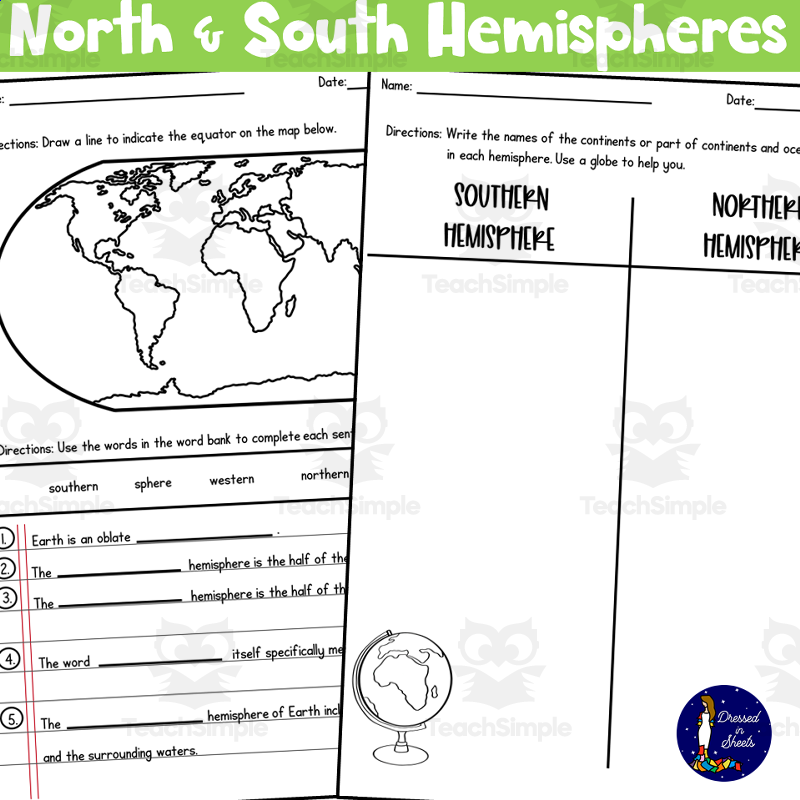 Locating The Northern And Southern Hemisphere By Teach Simple