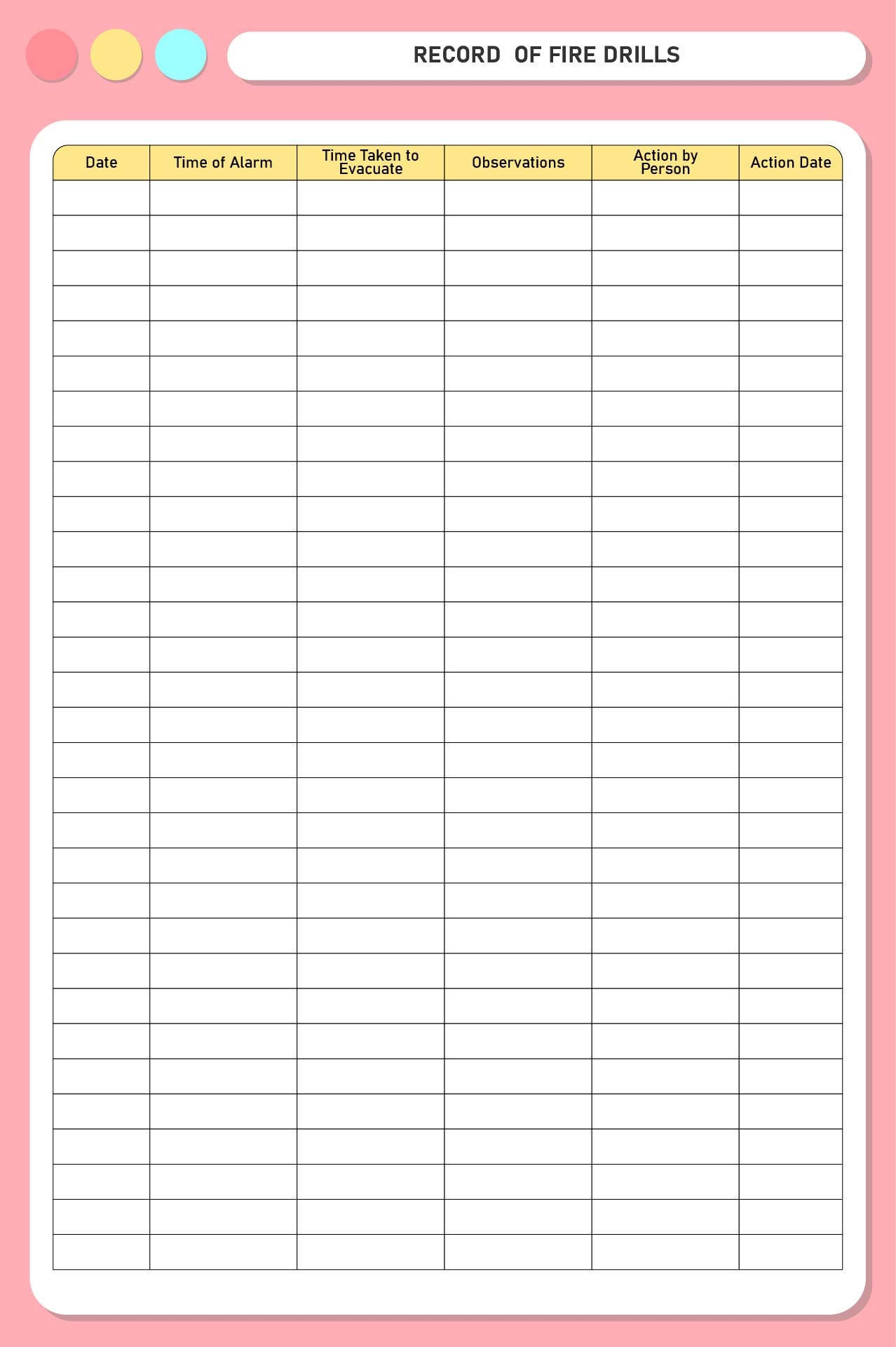 Log Sheet Template 8 Free PDF Printables Printablee