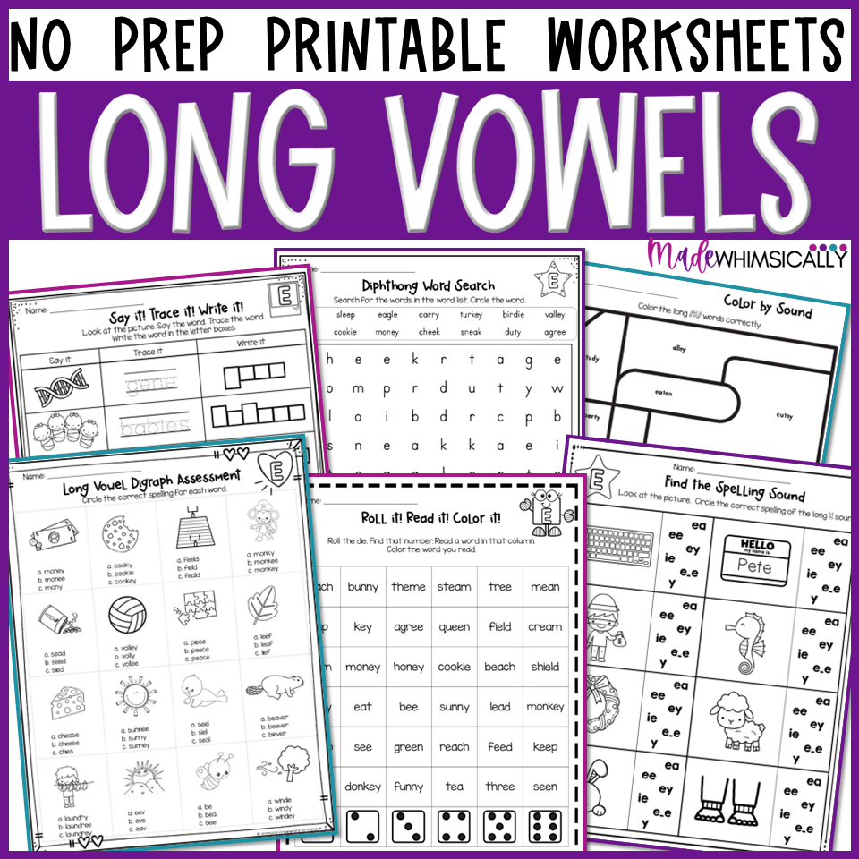 Free Printable Vowel Digraph Worksheets