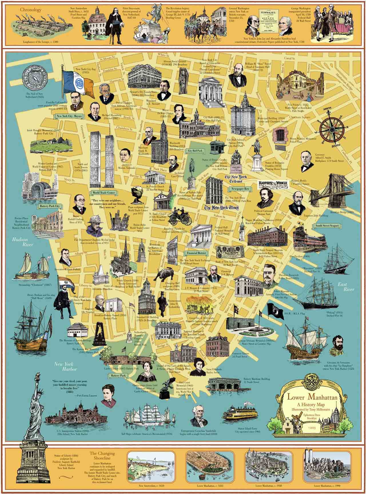Lower Manhattan A History Map Ephemera Press Lower Manhattan A History Map Ephemera Press