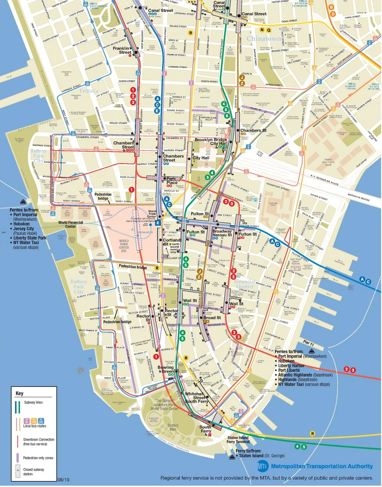 Printable Map Of Lower Manhattan