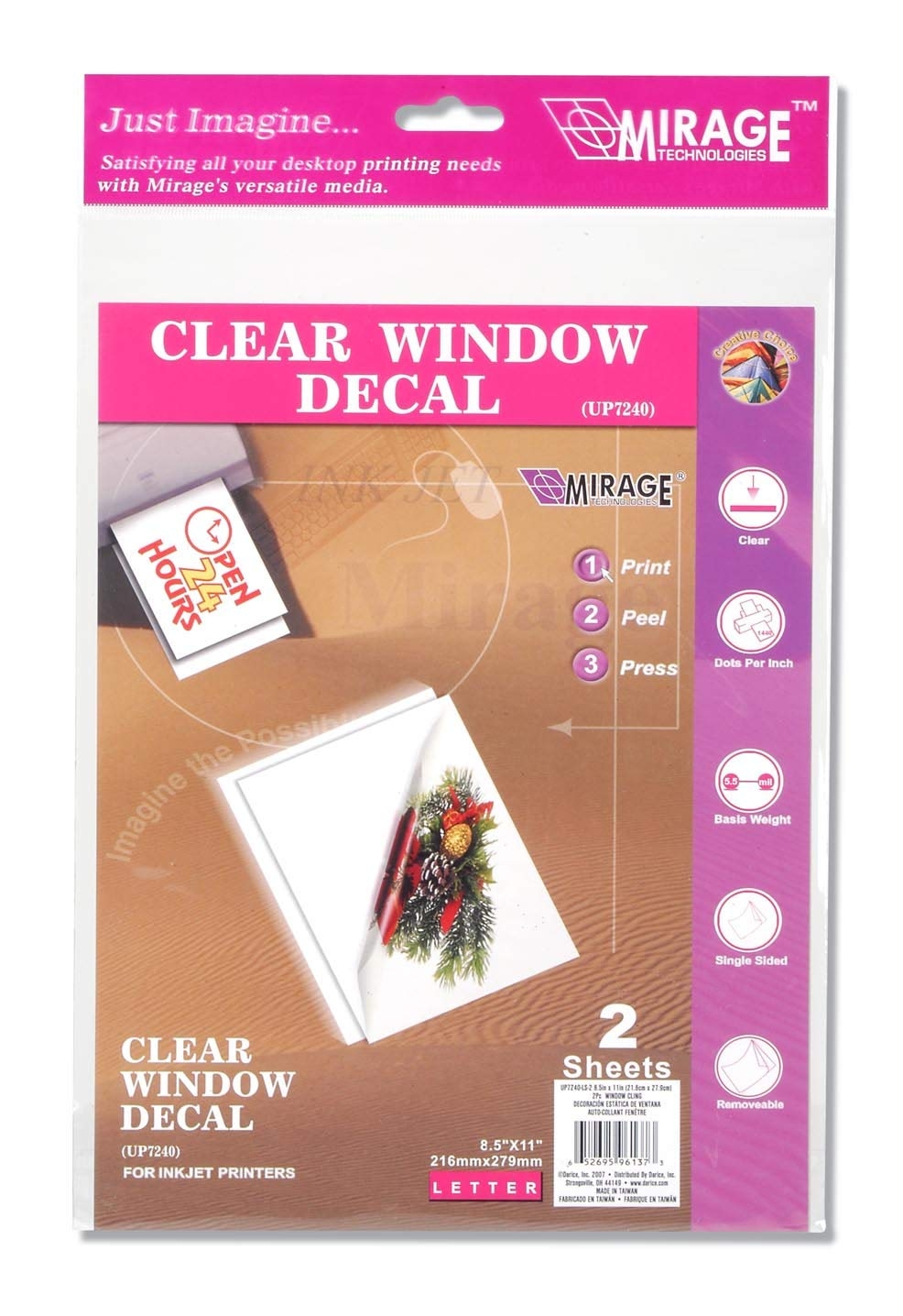 Clear Printable Window Cling Sheets