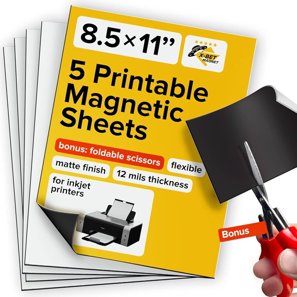 Magnet Paper Bulk Printable Magnet Sheets Glossy 13 5mil 8 5x11 Inches For Inkjet Printers 50 Sheets 8 5x11 Magnet Sheets
