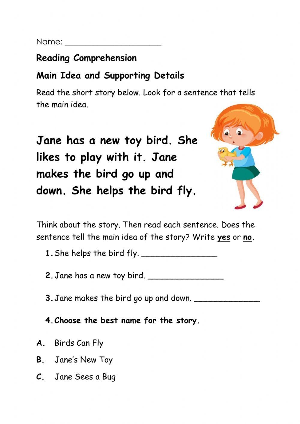 Main Idea Worksheets Free Printable