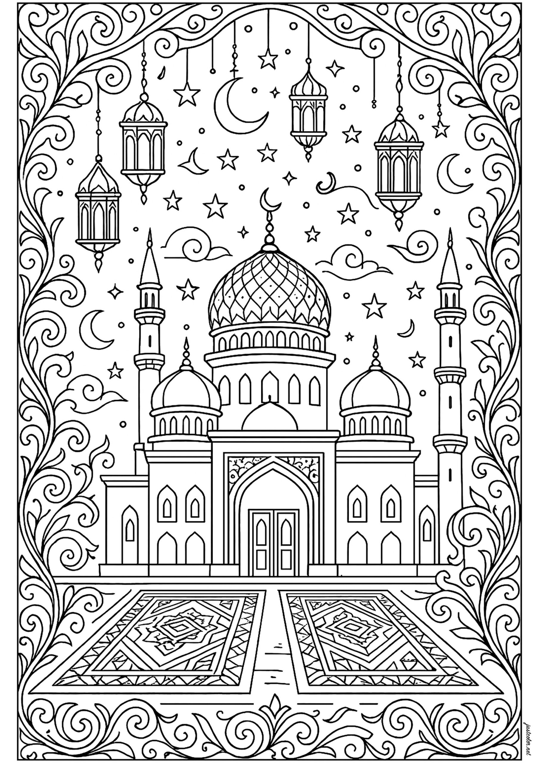 Printable Islamic Art Colouring Sheets