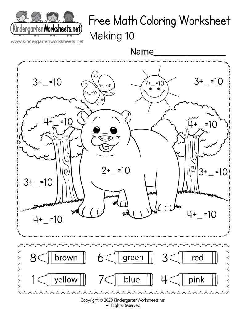 Making 10 Math Coloring Worksheet Free Printable Digital U0026 PDF