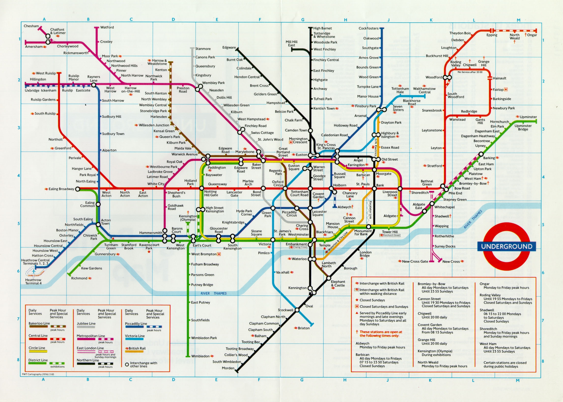 Free Printable London Tube Map