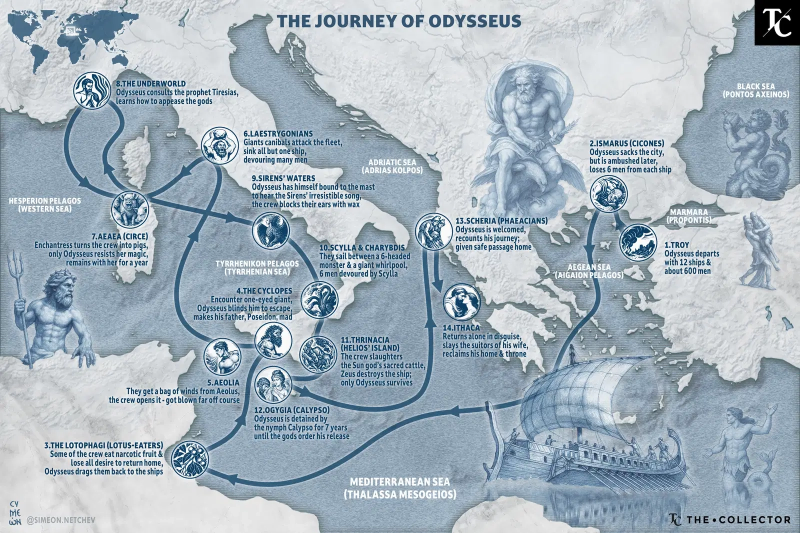 Map Odysseus Journey In Homer s Odyssey TheCollector