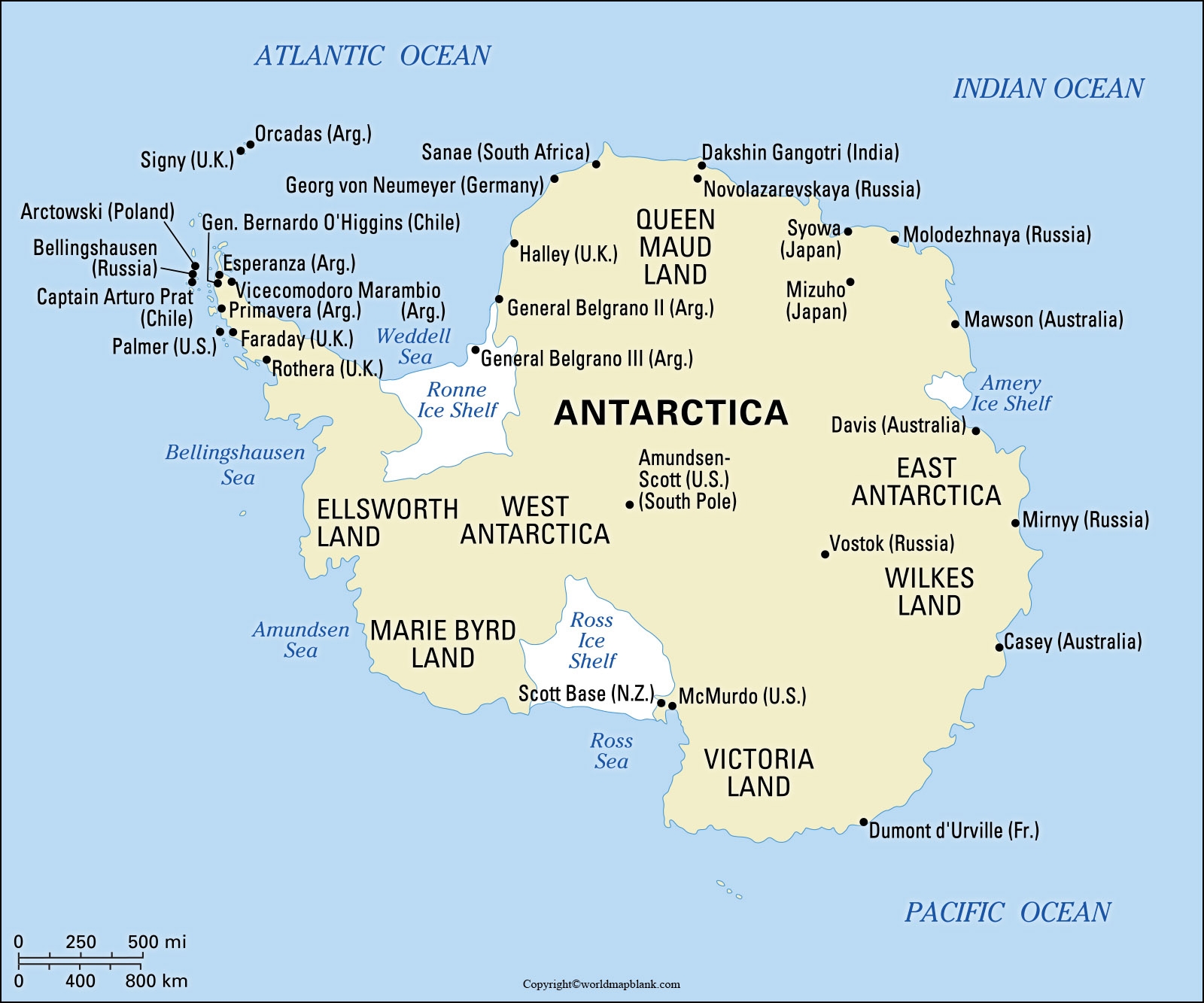 Printable Map Of Antarctica