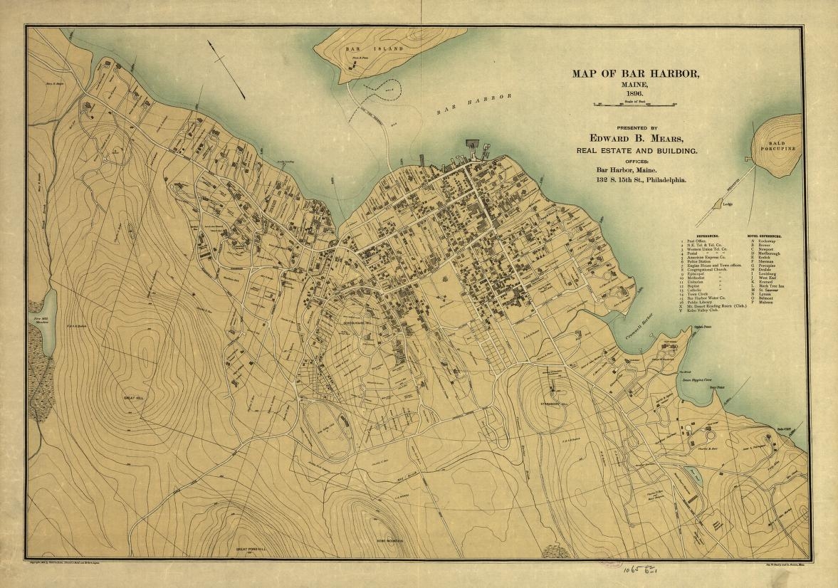 Map Of Bar Harbor Maine 1896 Library Of Congress