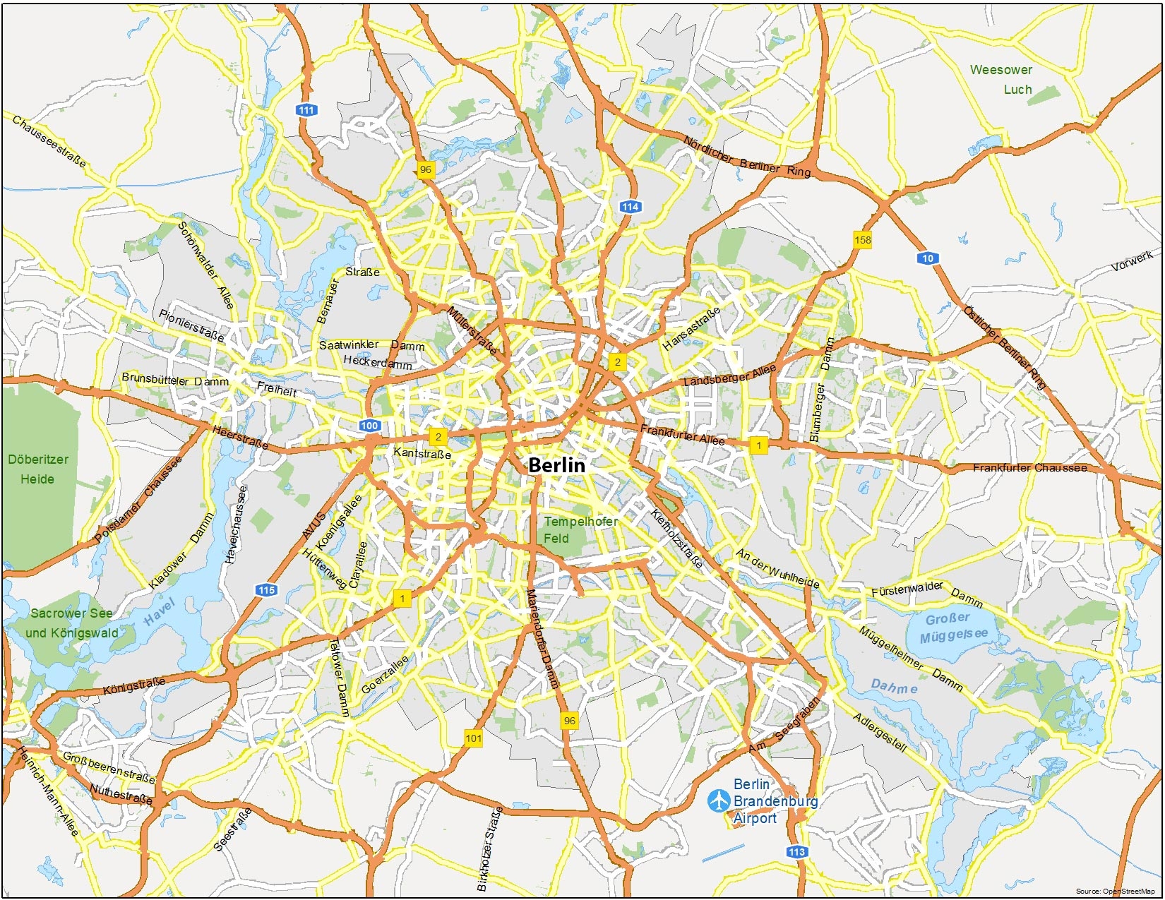 Printable Map Of Berlin Germany