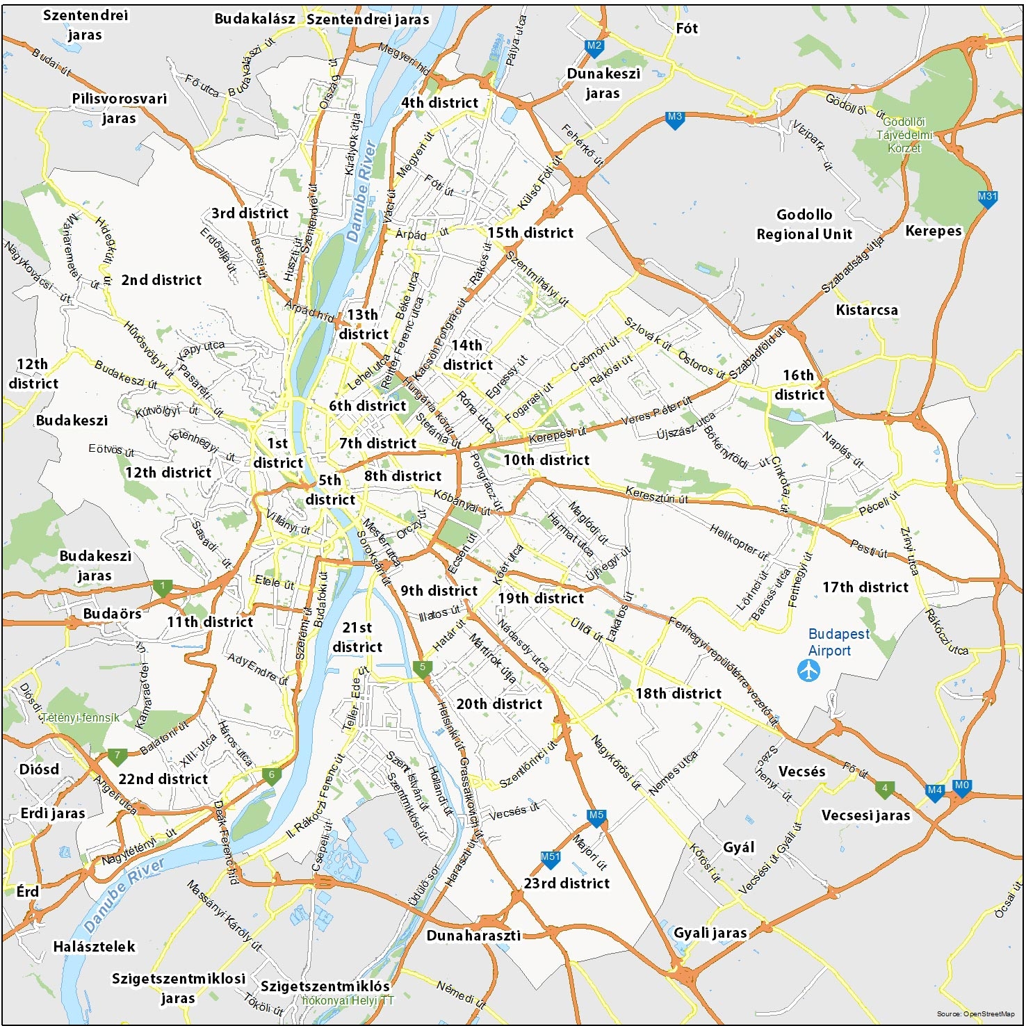 Printable Map Of Budapest