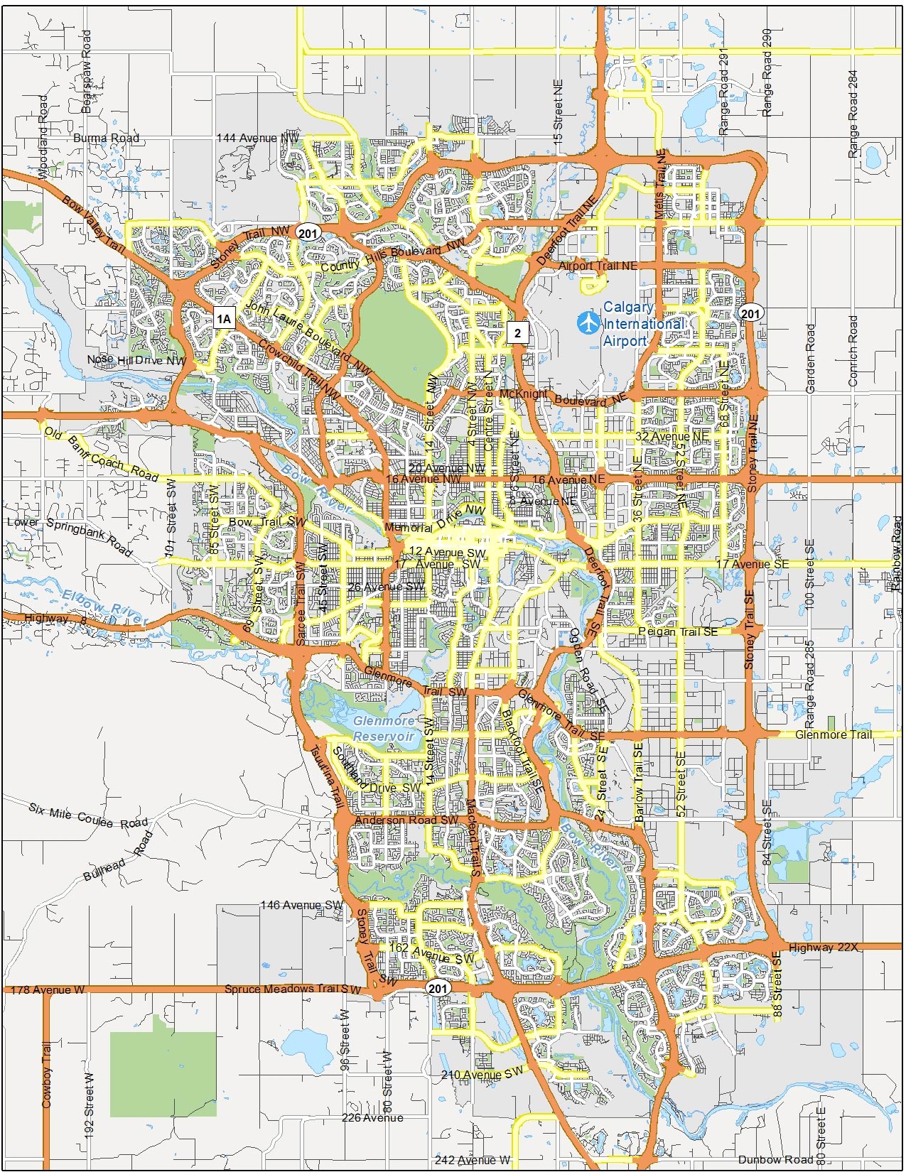Printable Map Of Calgary