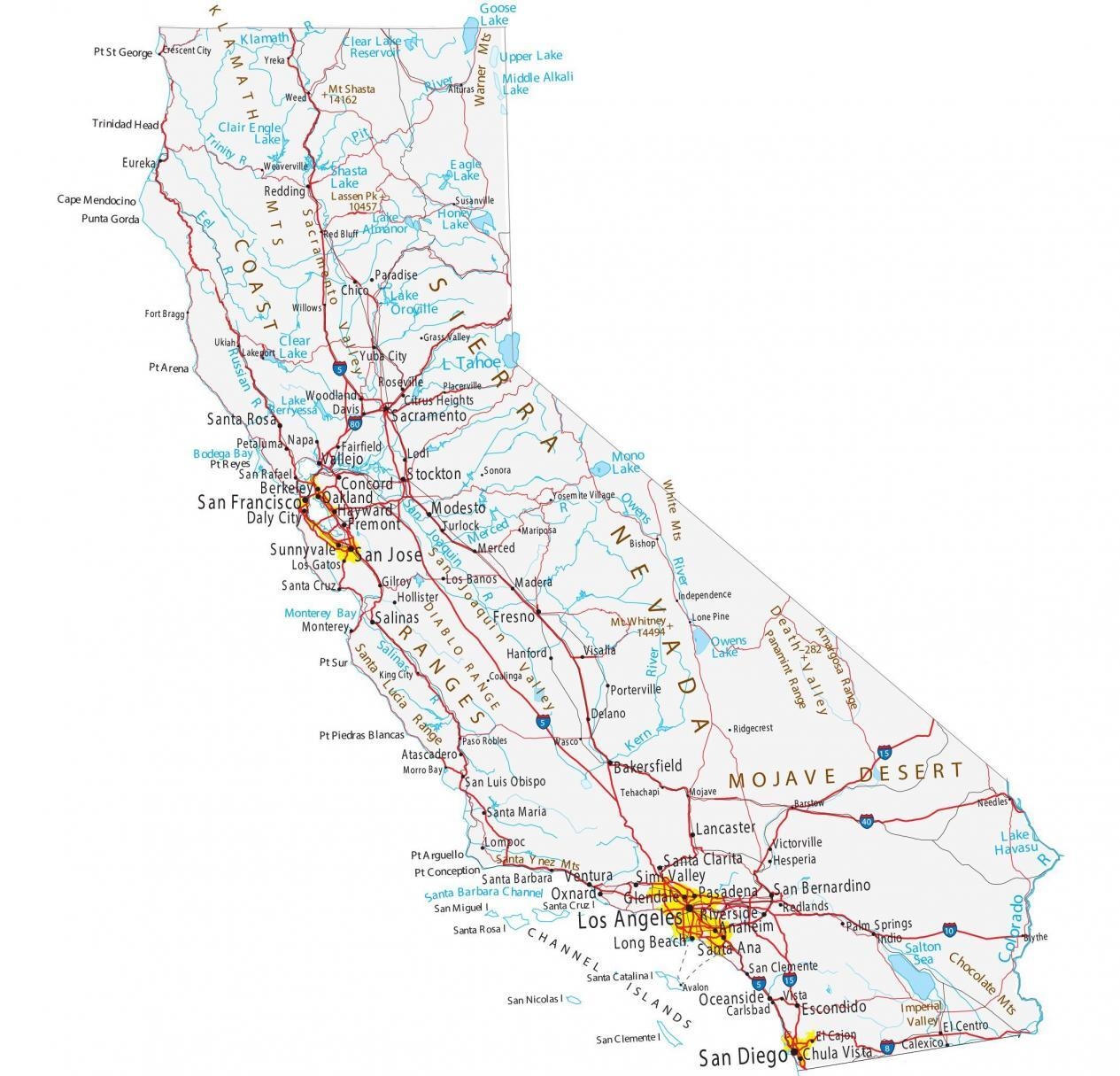 Printable Map Southern California