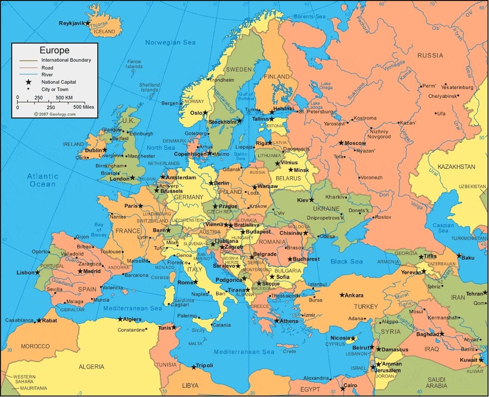 Map Of Europe Printable