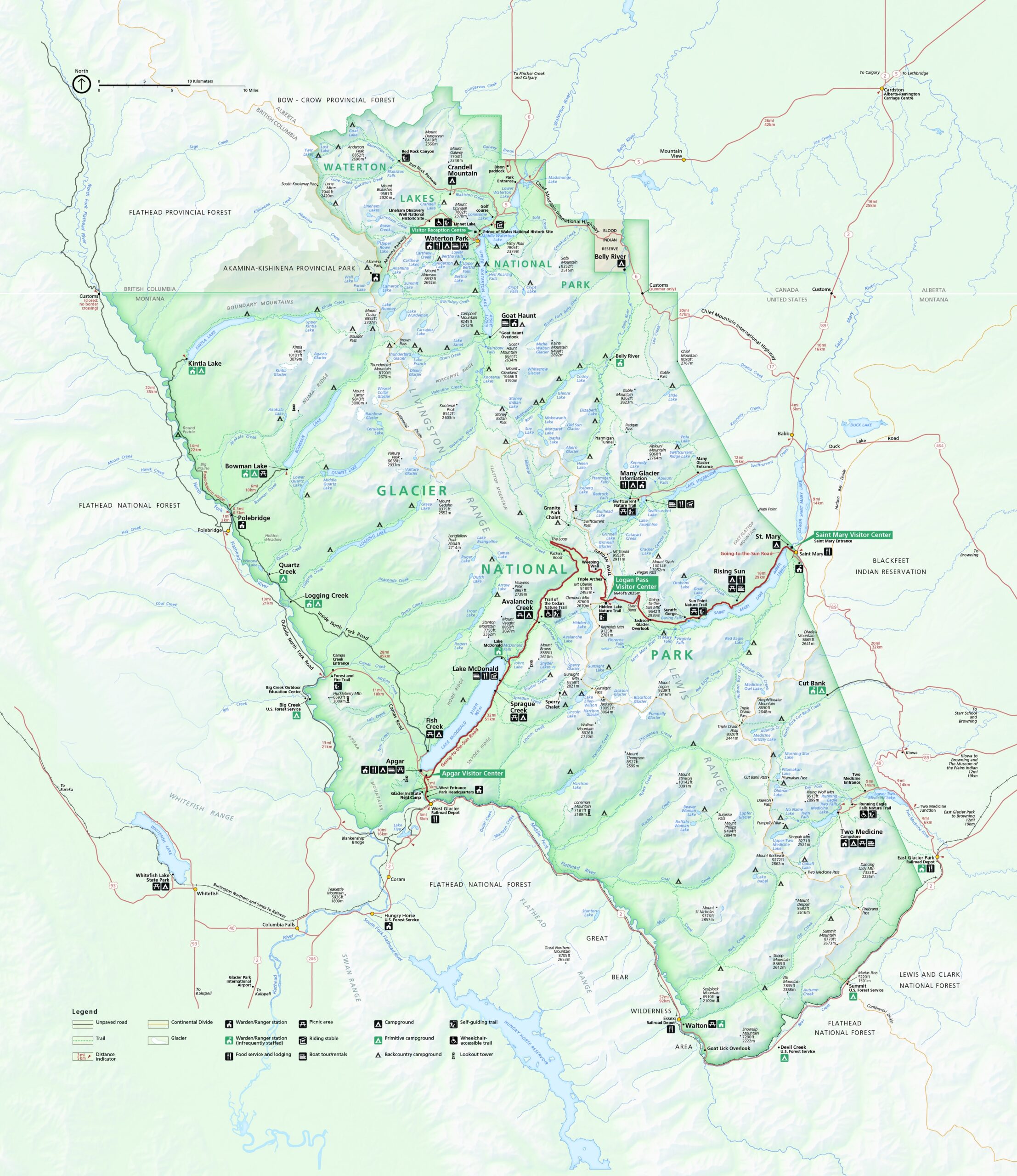 Printable Glacier National Park Map