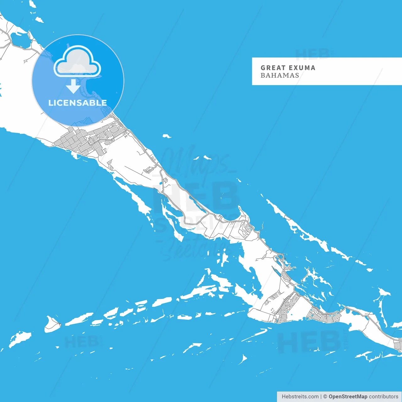 Map Of Great Exuma Island HEBSTREITS