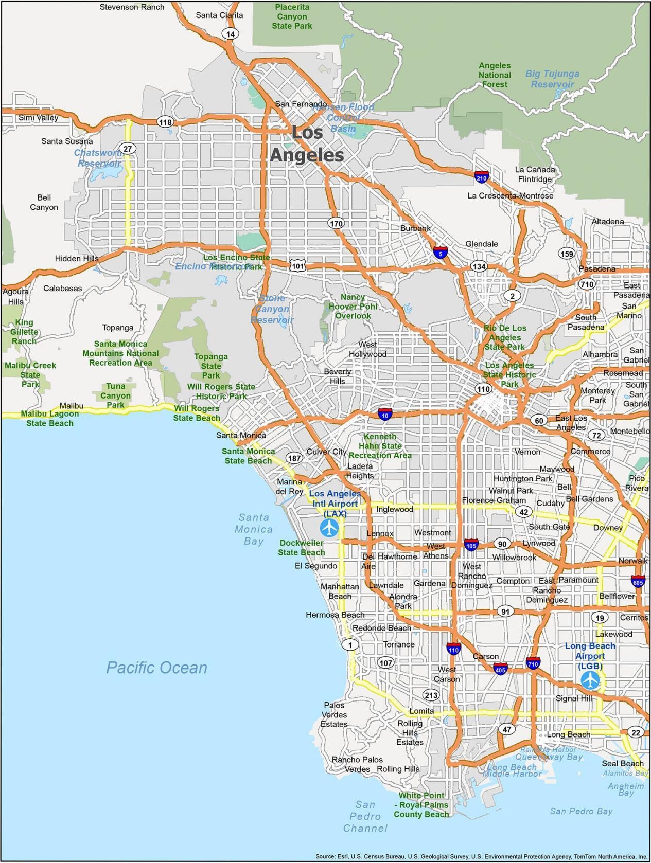 Map Of Los Angeles California GIS Geography