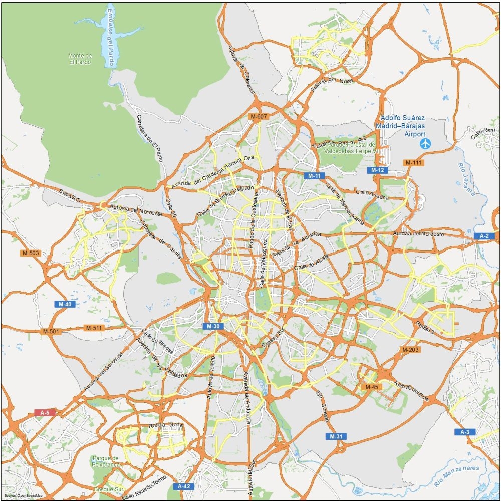 Printable Map Of Madrid Spain