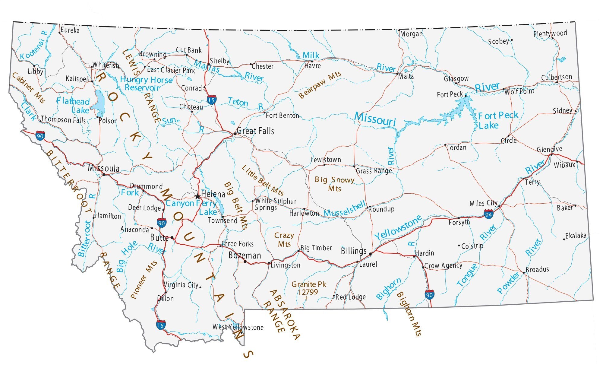 Printable Map Of Montana And Wyoming